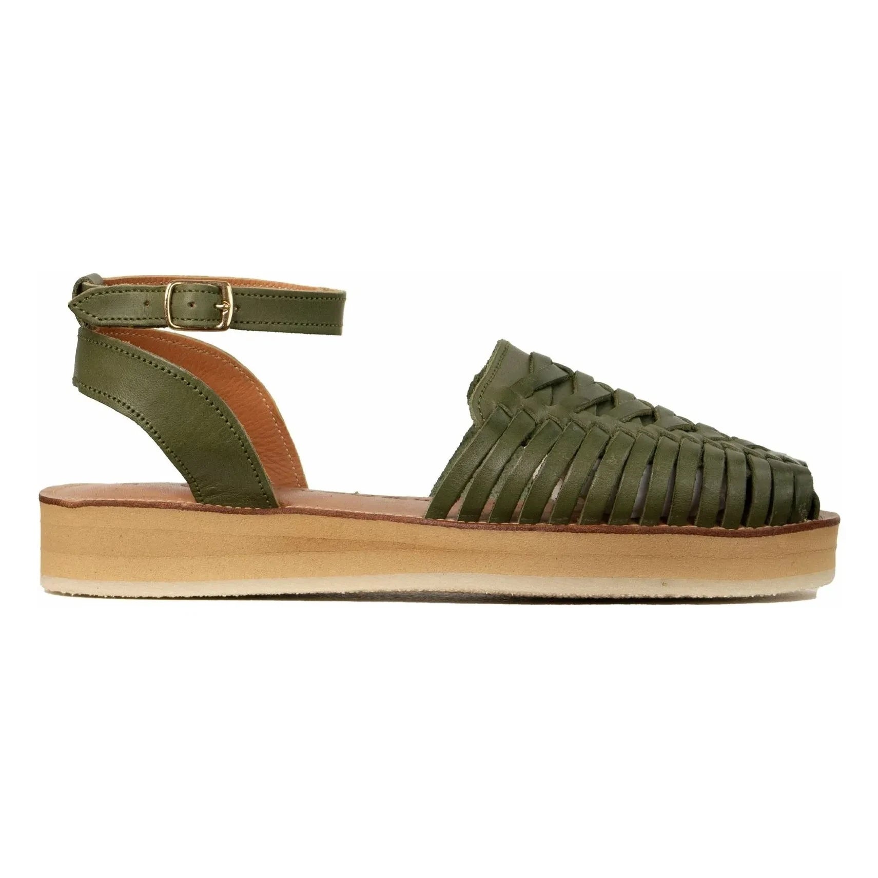 Mapache - Sandalias de cuña | Verde oliva