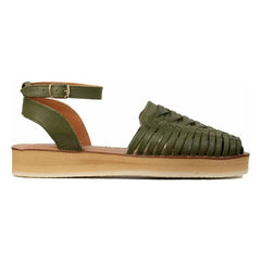 Mapache - Sandalias de cuña | Verde oliva