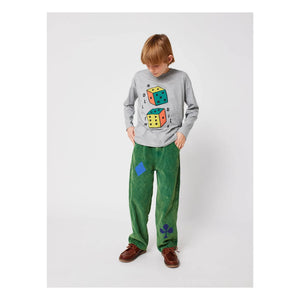 Bobo Choses - Camiseta de manga larga Roll The Dice de algodón orgánico | Gris jaspeado
