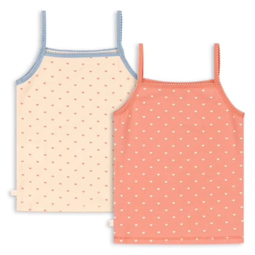 Konges Sløjd - Top de tirantes de pato de algodón orgánico (paquete de 2) | Rosa