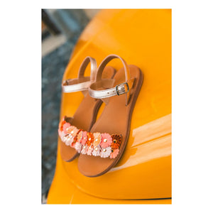 Pom d'Api - Sandalias Plagette Multi Flo | Rojo cobre