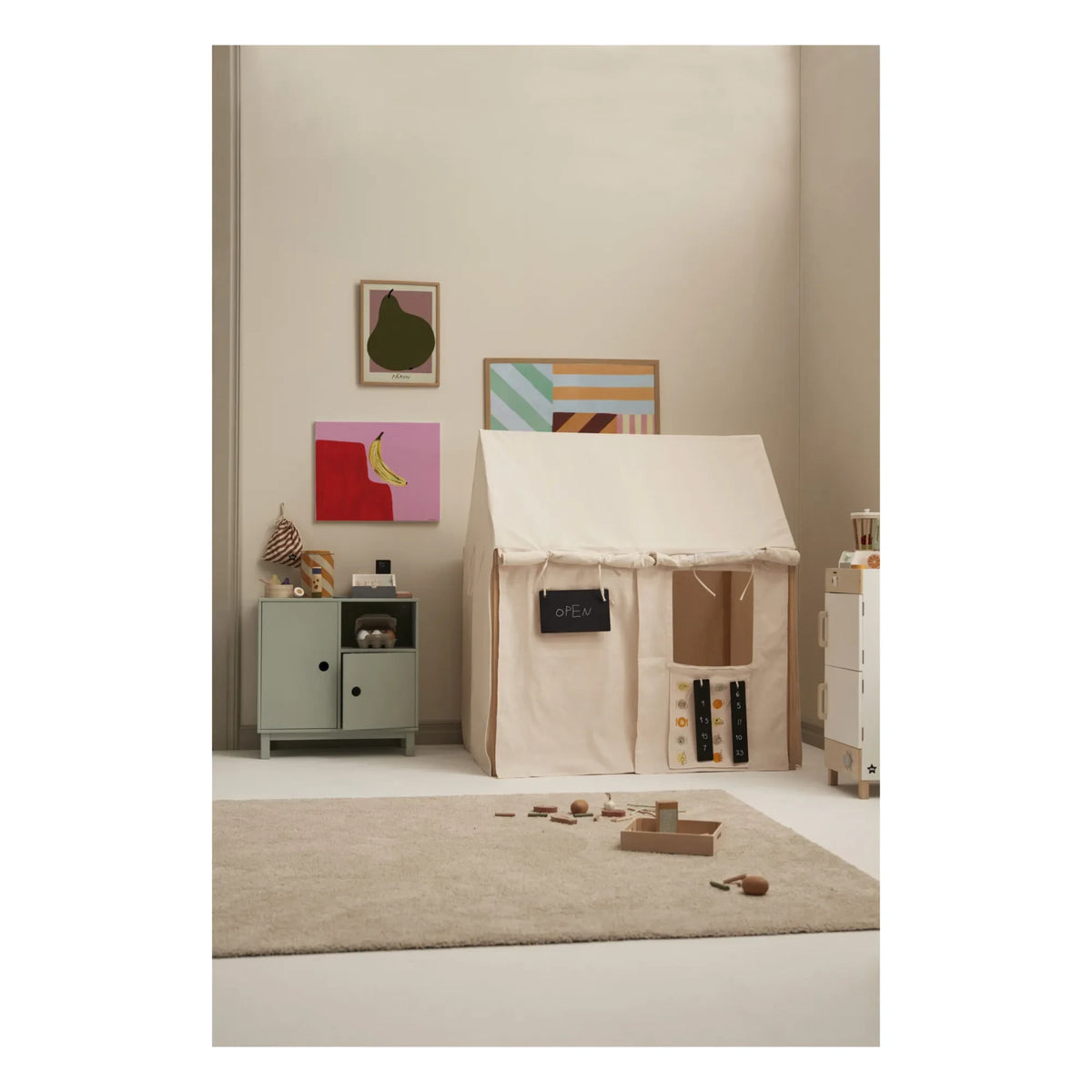 Kid's Concept - Casa de Algodón y Madera | Blanco Roto