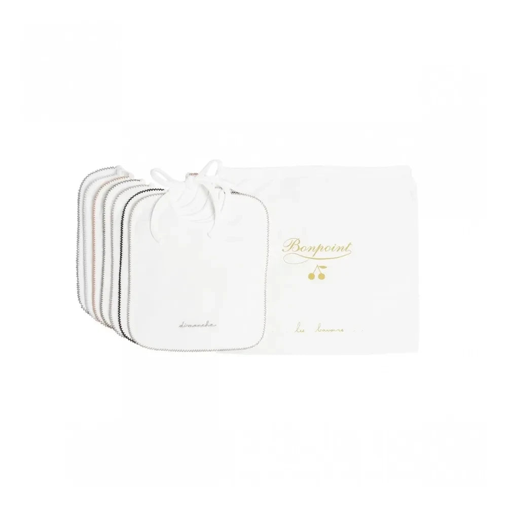 Bonpoint - Set de 7 baberos | Blanco