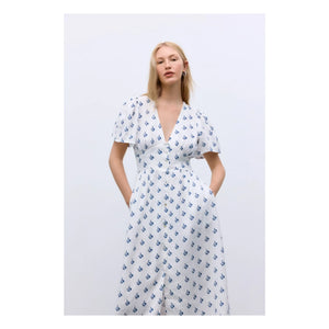 the new society - Vestido de lino Melissa | Blanco