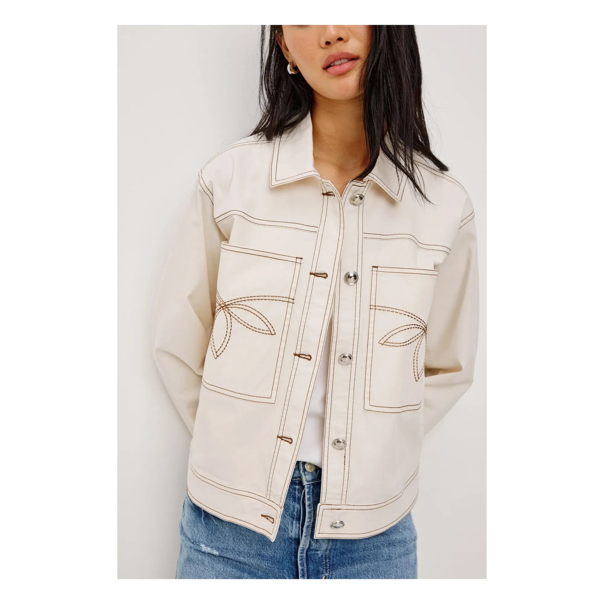 Rails - Chaqueta bordada Briggs | Marfil