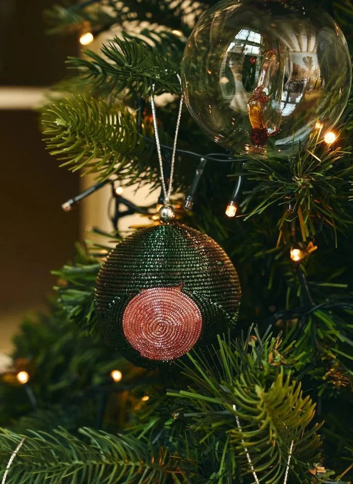 Anna + Nina - Bola de Navidad de Lunares Brillantes de Caramelo | Verde