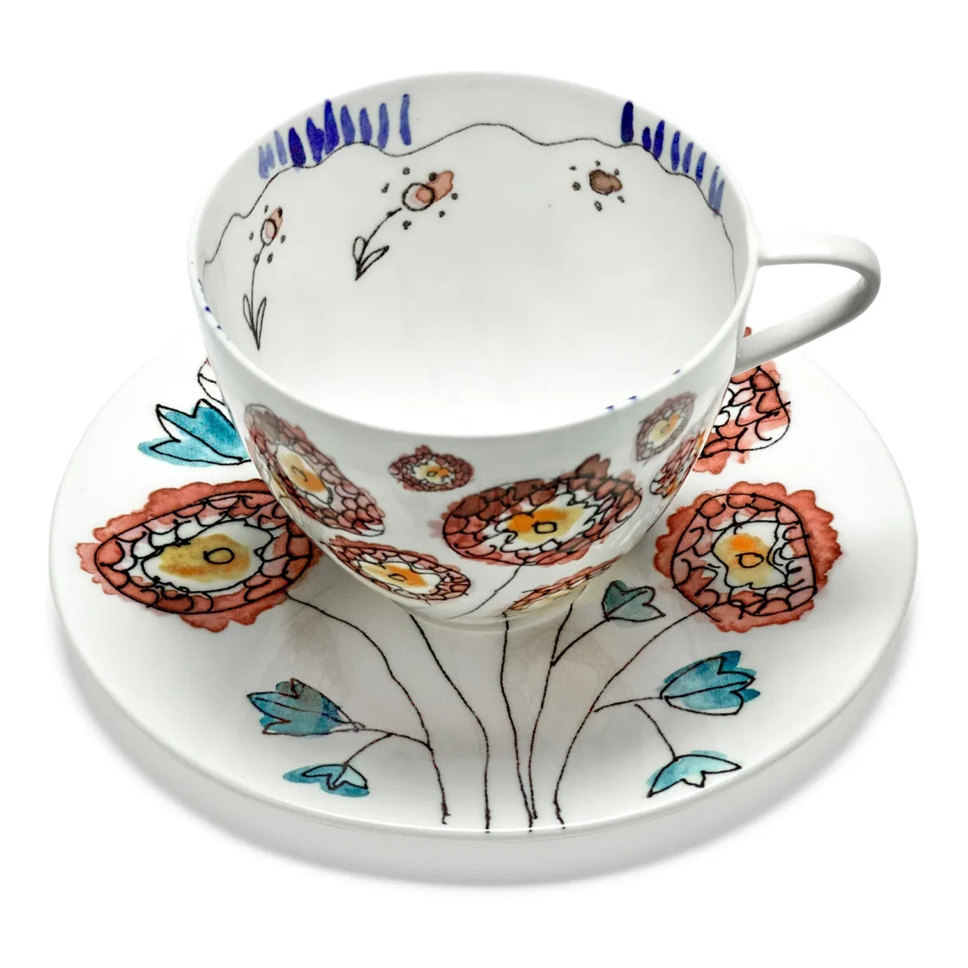 Serax - Taza de café y platillo Anemone, Serax for Marni - Set de 2 | Leche