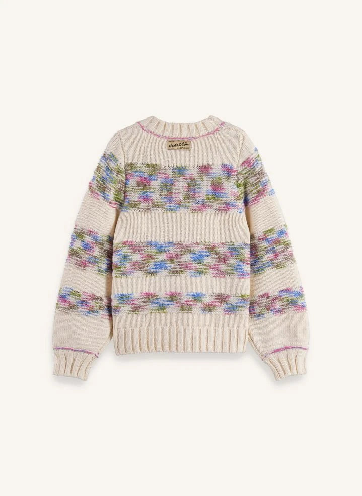 Scotch & Soda - Jersey a rayas arcoíris de fibras recicladas | Beige