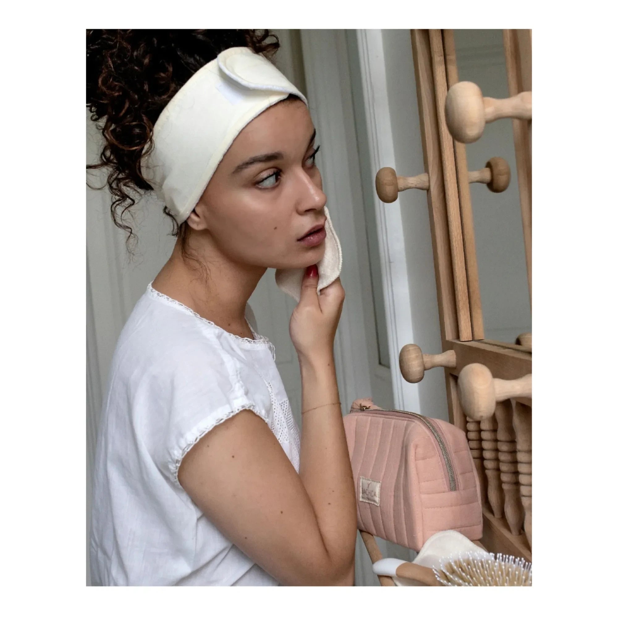 Bachca - Cinta para el pelo de maquillaje y cuidado de la piel | Blanco