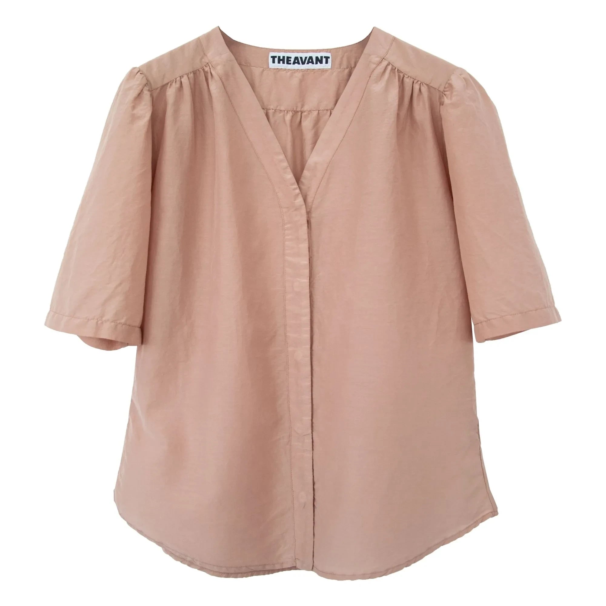 THEAVANT - Blusa de popelín de seda y algodón Carine | Beige