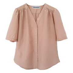 THEAVANT - Blusa de popelín de seda y algodón Carine | Beige