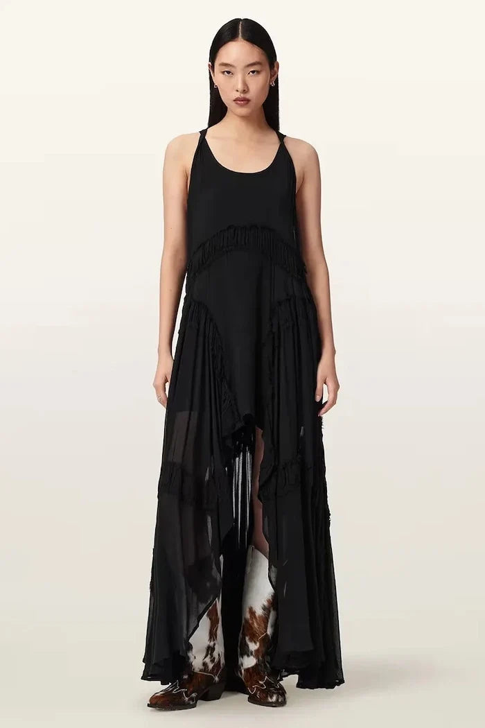 AllSaints Vestido asimétrico de viscosa DORINA
