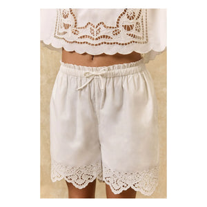 Louise Misha - Shorts Boxi de algodón orgánico | Blanco