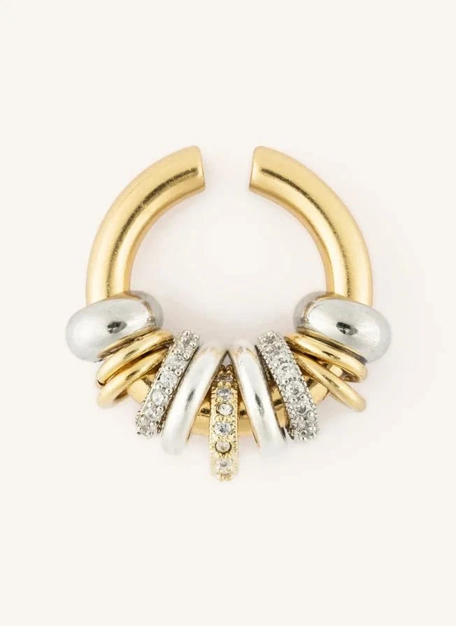 Sigal - Aretes de Aro Brillantes | Oro/Plata