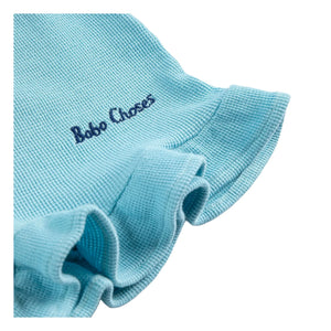 Bobo Choses - Bobo Choses Pantalón corto con volantes de algodón orgánico | Azul claro