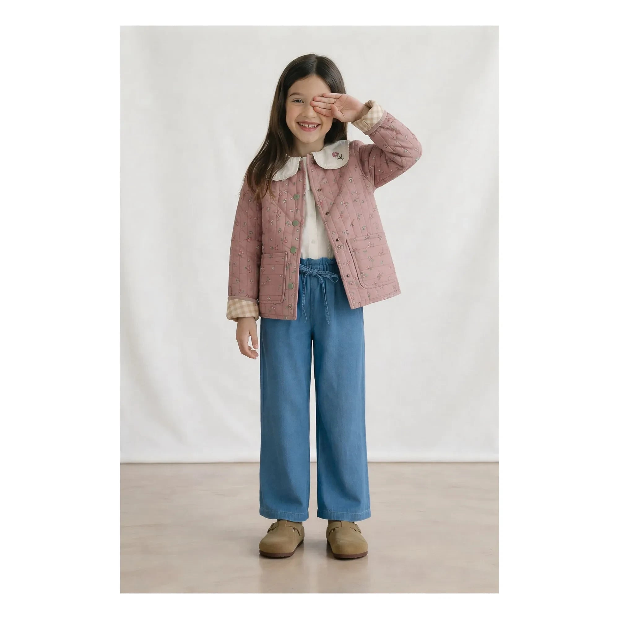 Lililotte - Chaqueta de algodón orgánico Valentina Fleurie | Rosa empolvado