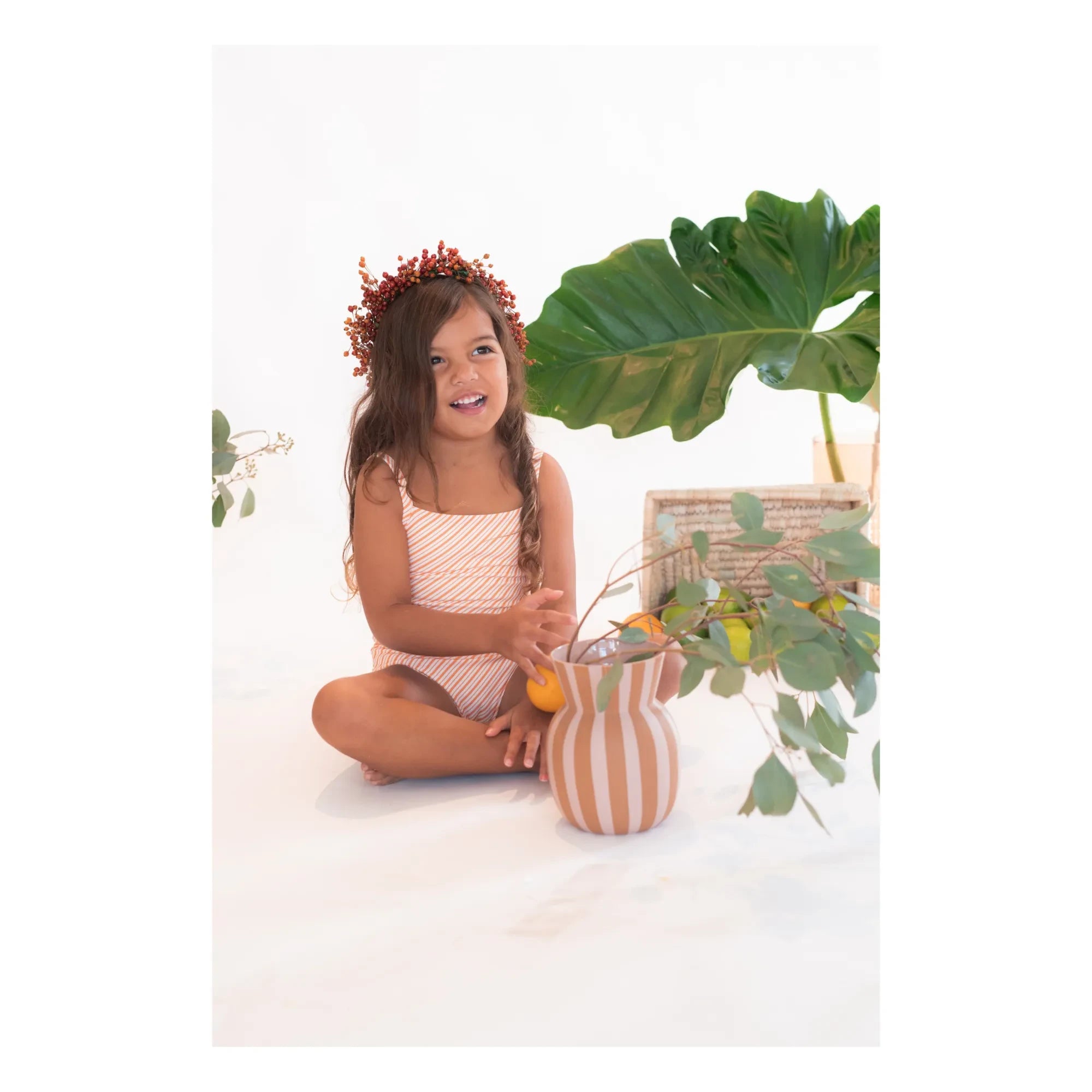 Ina Swim - Traje de baño de una pieza Mara de rayas | Coral