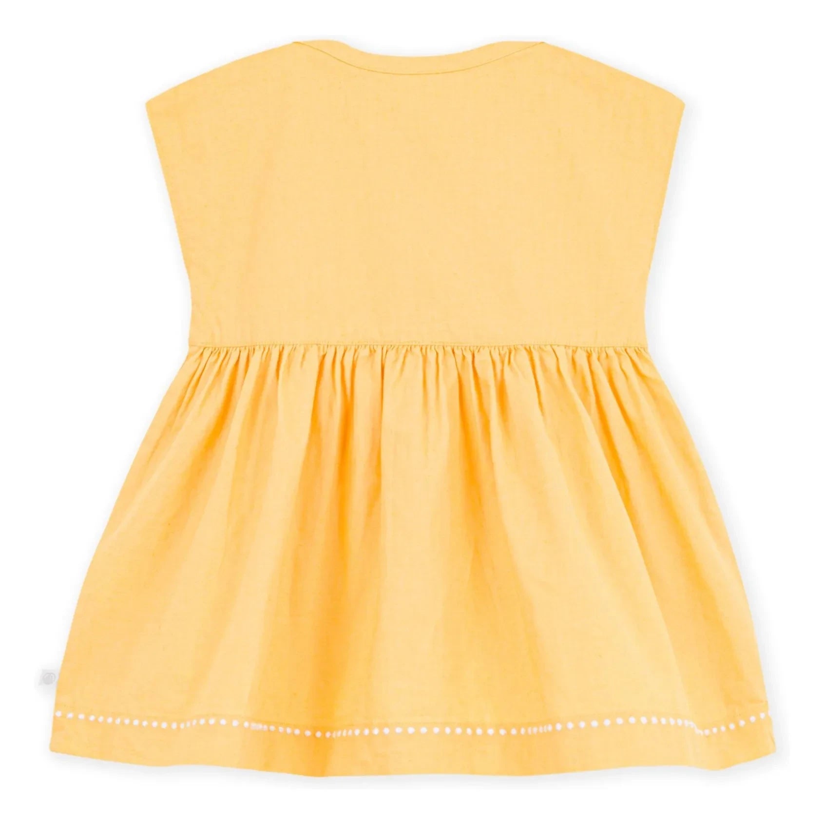 Petit Bateau - Vestido Lino Liso | Amarillo