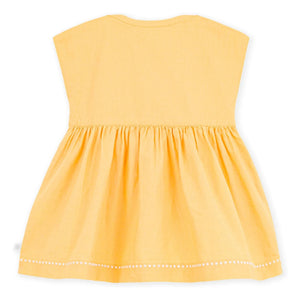 Petit Bateau - Vestido Lino Liso | Amarillo