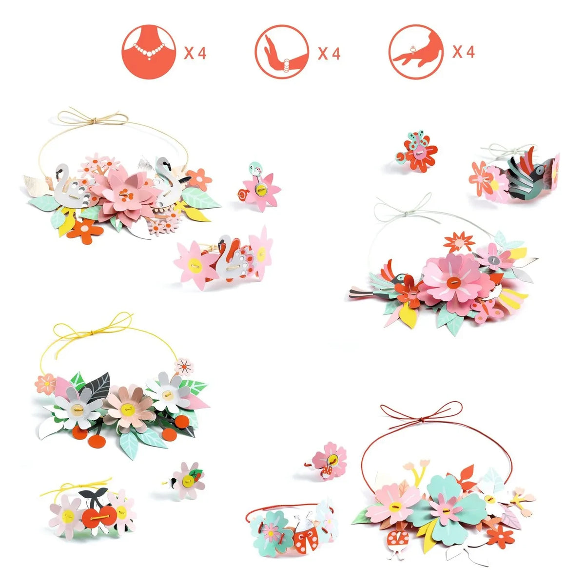Djeco - Kit DIY - Sets de Joyería de Colores "Gaité"