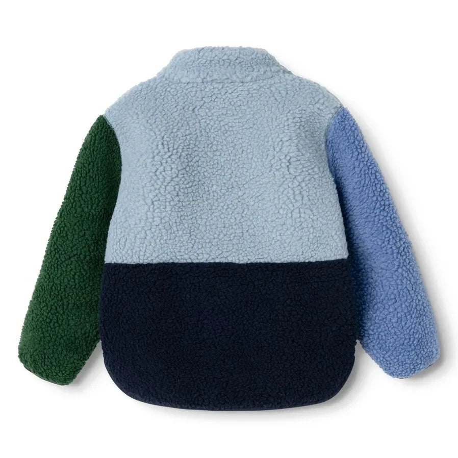 Liewood - Nolan chaqueta estilo sherpa con bloques de color hecha de fibras recicladas | Azul