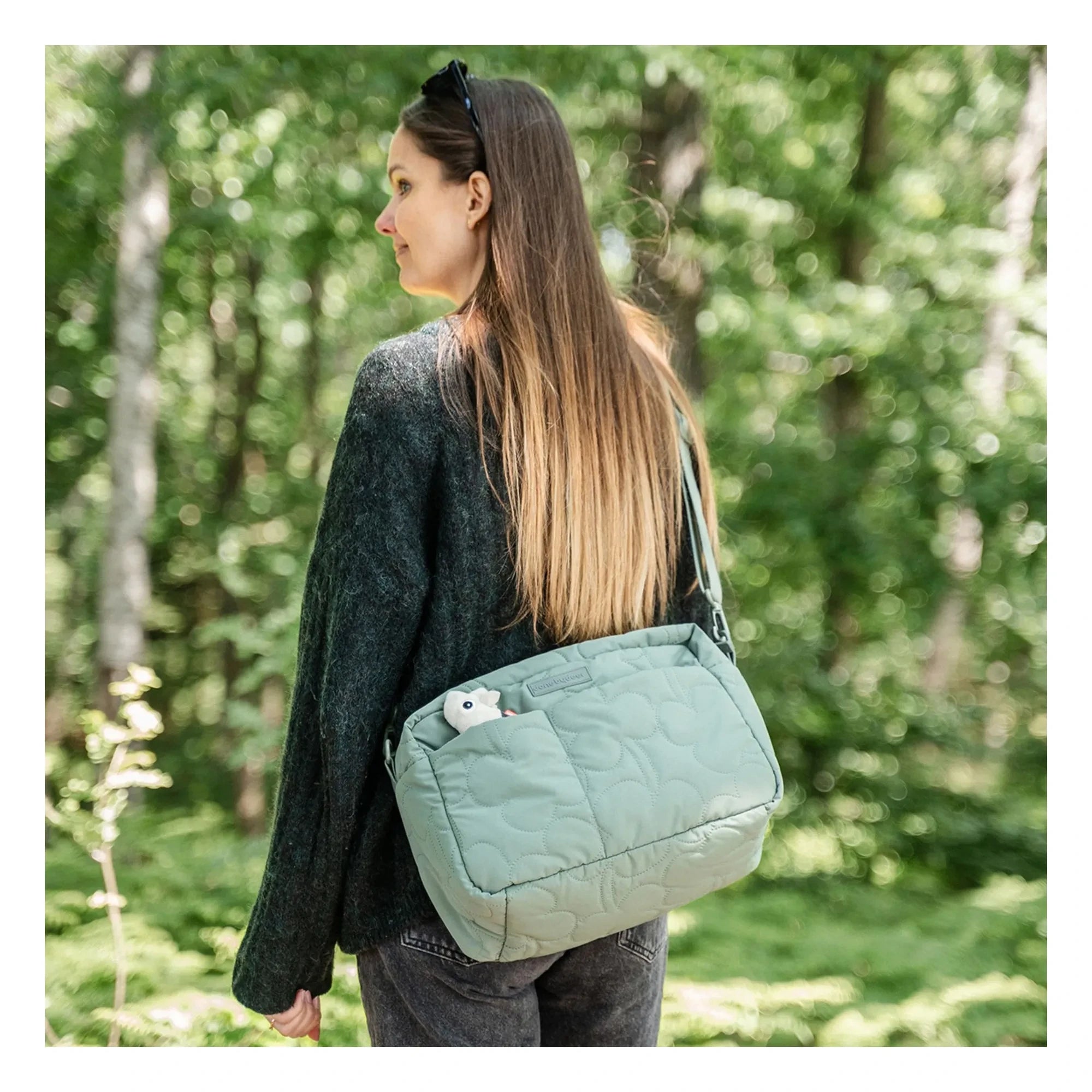 Done by deer - Bolso de cochecito acolchado | Verde