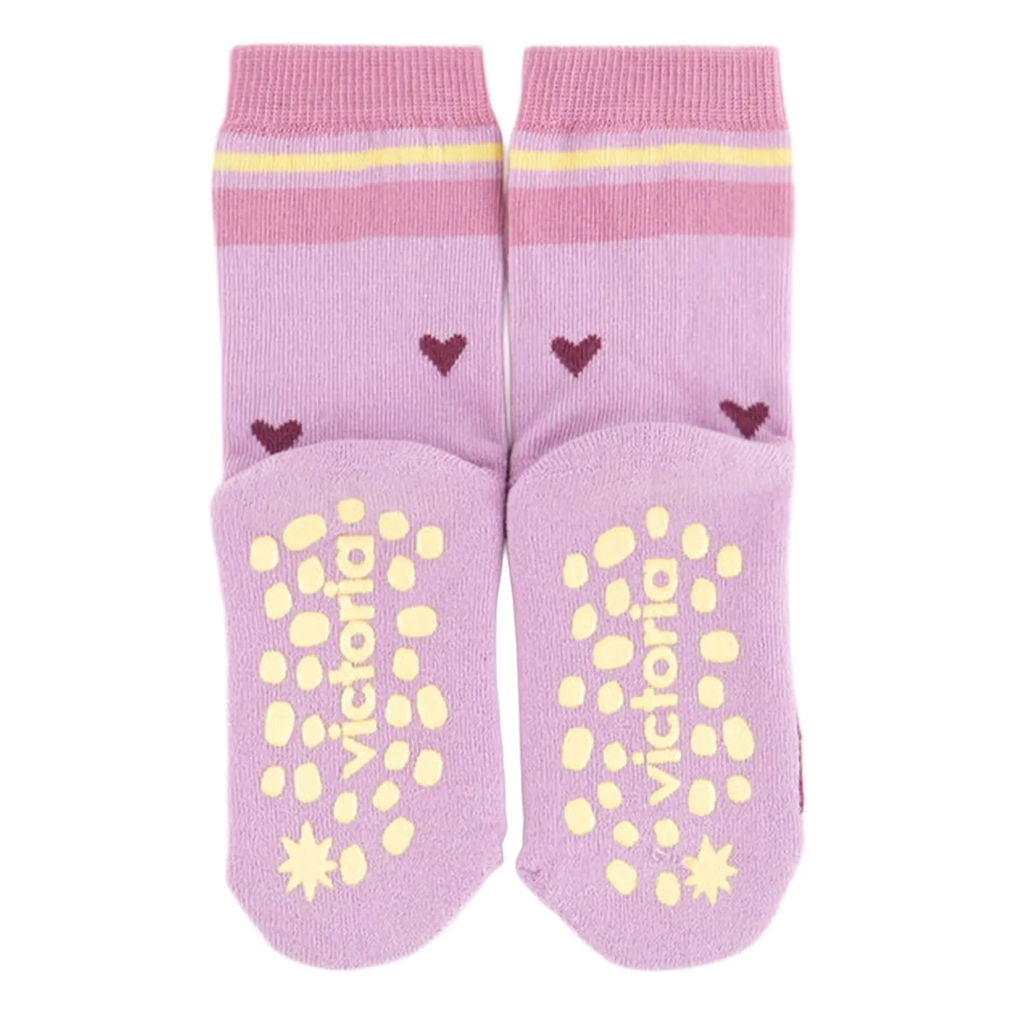 Victoria - Calcetines rosas con corazones