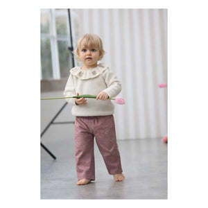 Lililotte - Paola Pantalones con estampado floral de algodón orgánico | Rosa empolvado