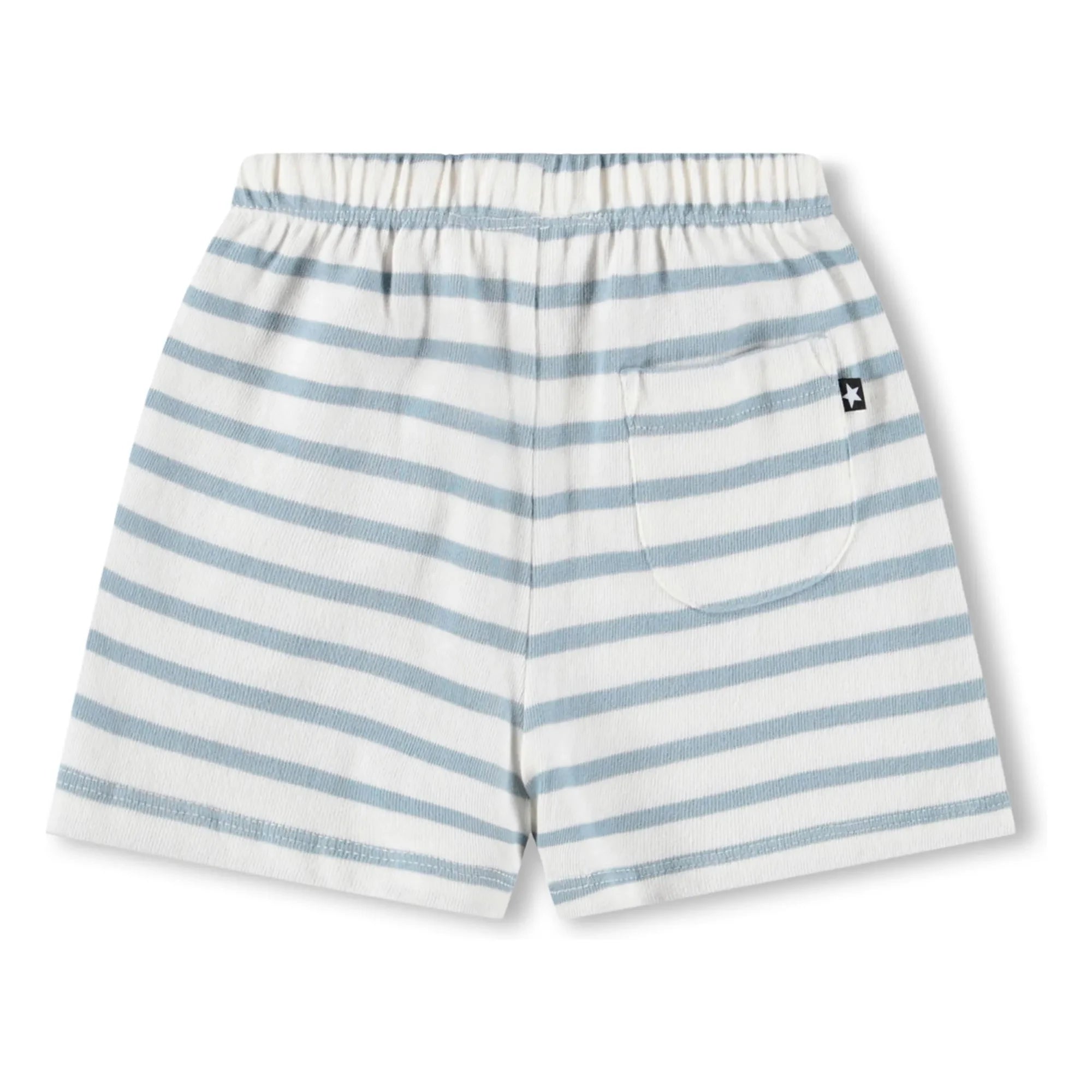 Molo - Skie Shorts de Algodón Orgánico a Rayas | Blanco