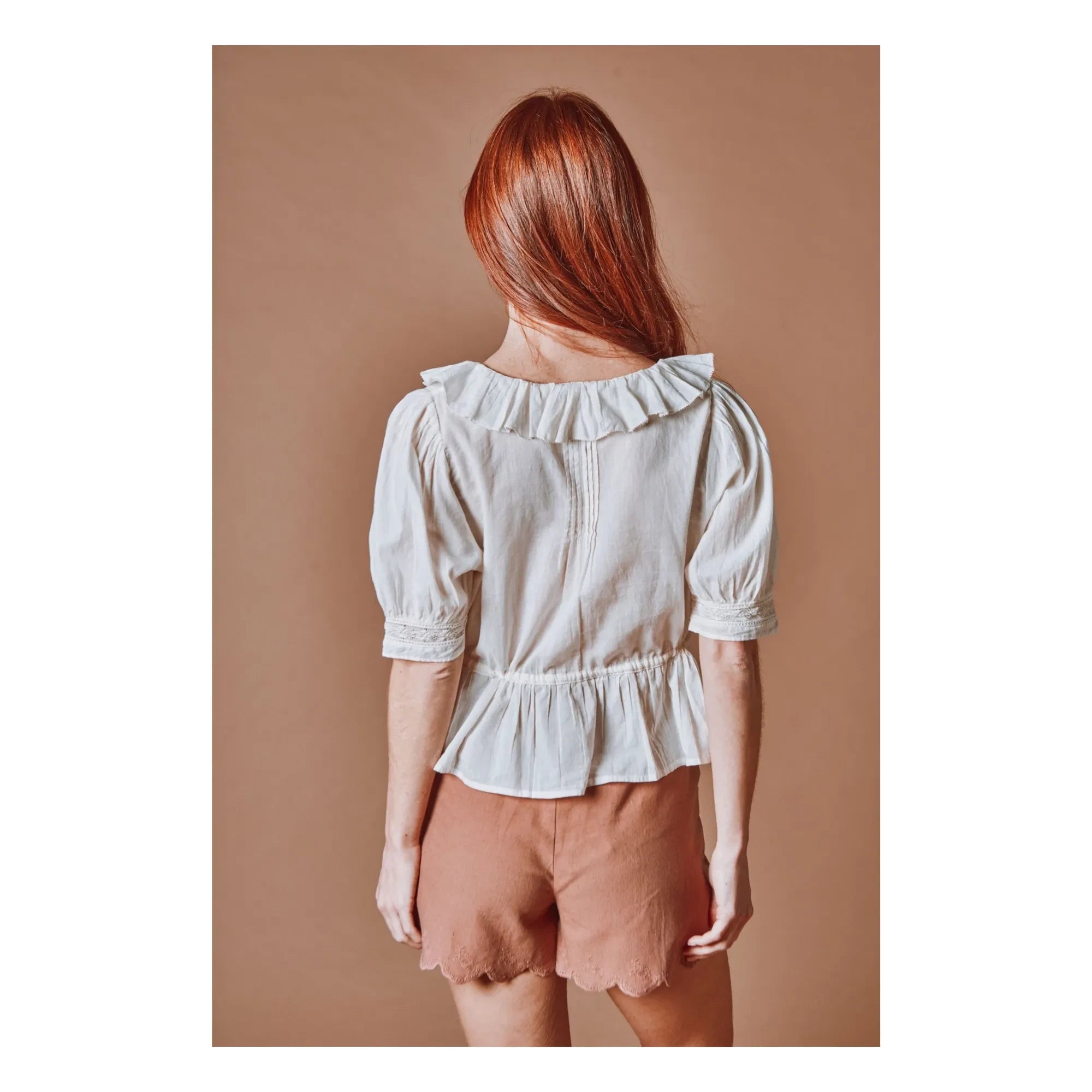 Emile et Ida - Blusa de algodón con volantes | Crema