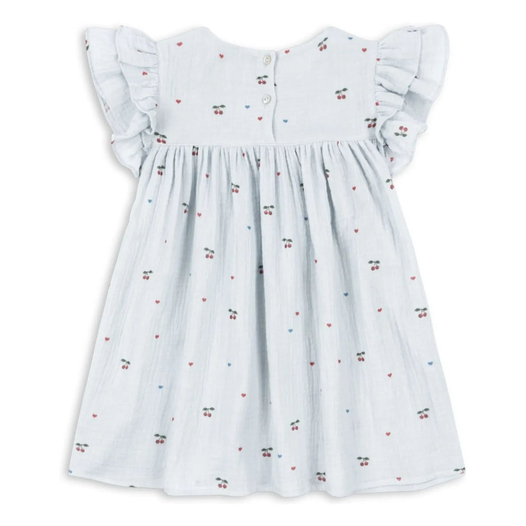 Konges Sløjd - Vestido de algodón orgánico Coco Cerises | Azul claro