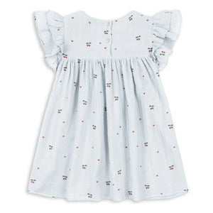 Konges Sløjd - Vestido de algodón orgánico Coco Cerises | Azul claro