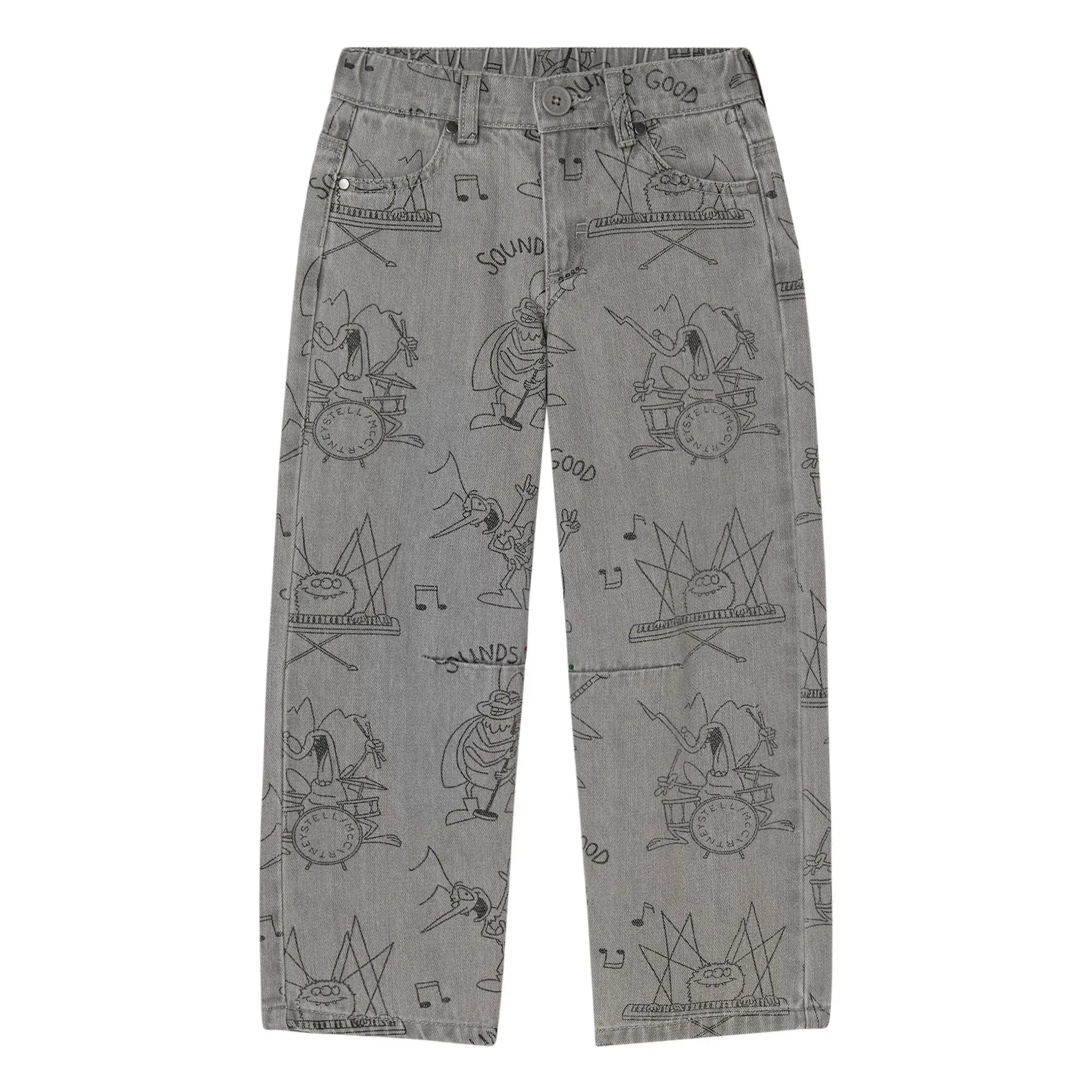 Stella McCartney Kids - Jeans de algodón orgánico con insectos | Gris