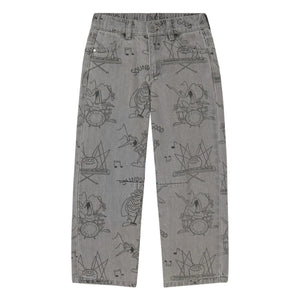 Stella McCartney Kids - Jeans de algodón orgánico con insectos | Gris