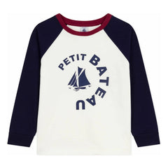 Petit Bateau - Camiseta Béisbol Petit Bateau Algodón Orgánico | Crudo