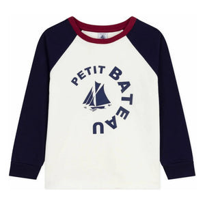 Petit Bateau - Camiseta Béisbol Petit Bateau Algodón Orgánico | Crudo
