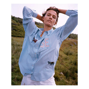 SISSEL EDELBO - Camisa de rayas de batería | Verde