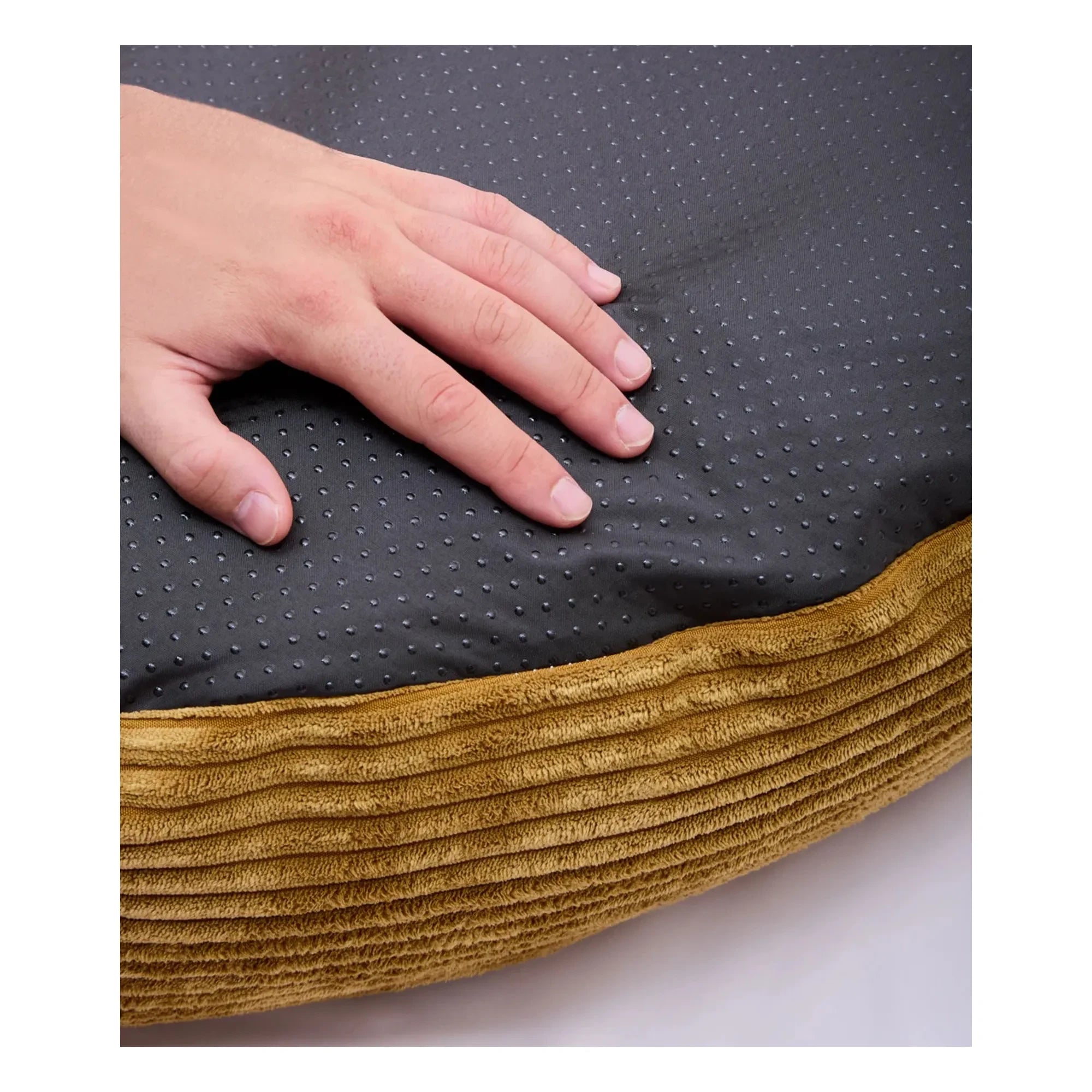 Cafide - Cama para perro de terciopelo Nuba | Mostaza