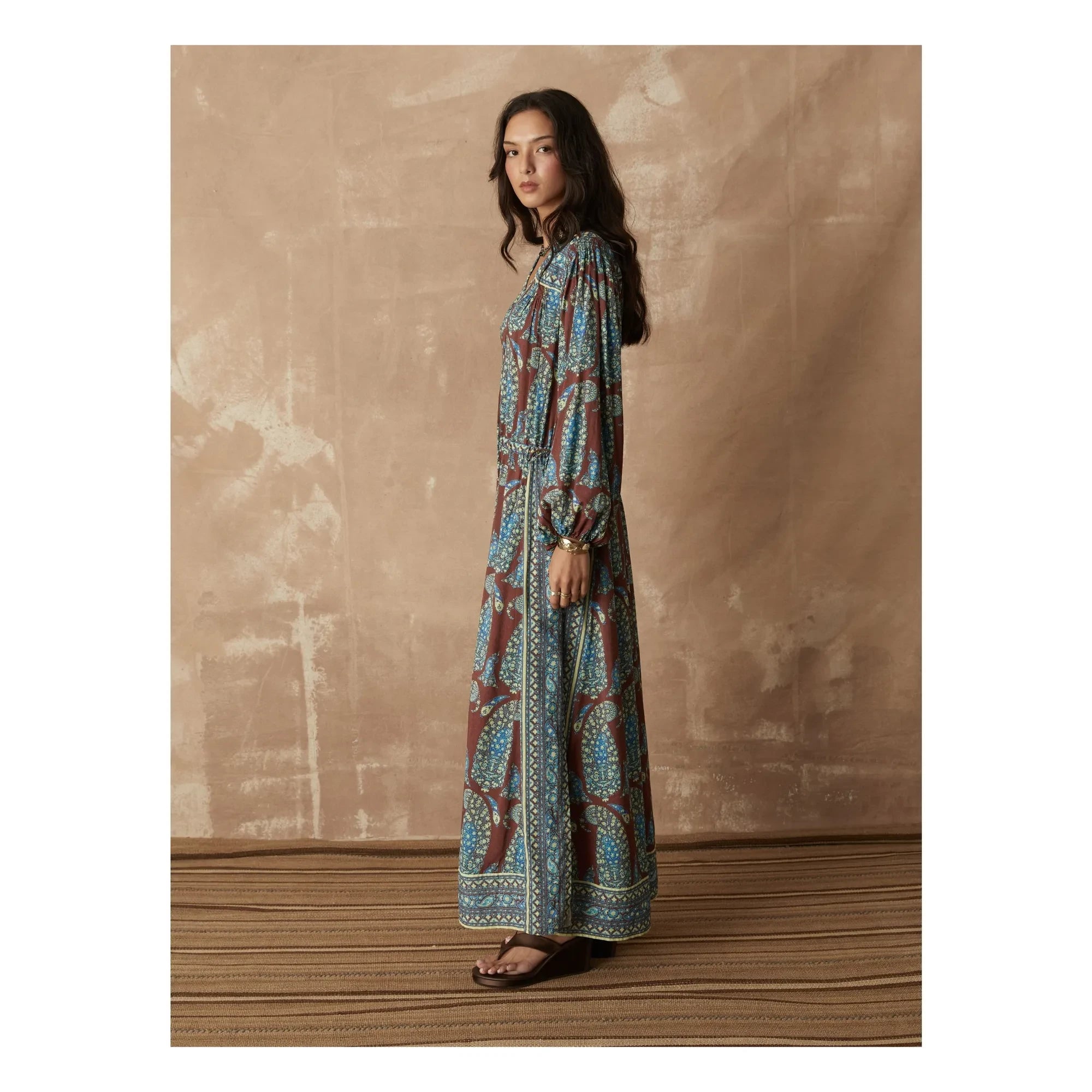 Boteh - Calico Smock Pamuk Elbise | Chocolate