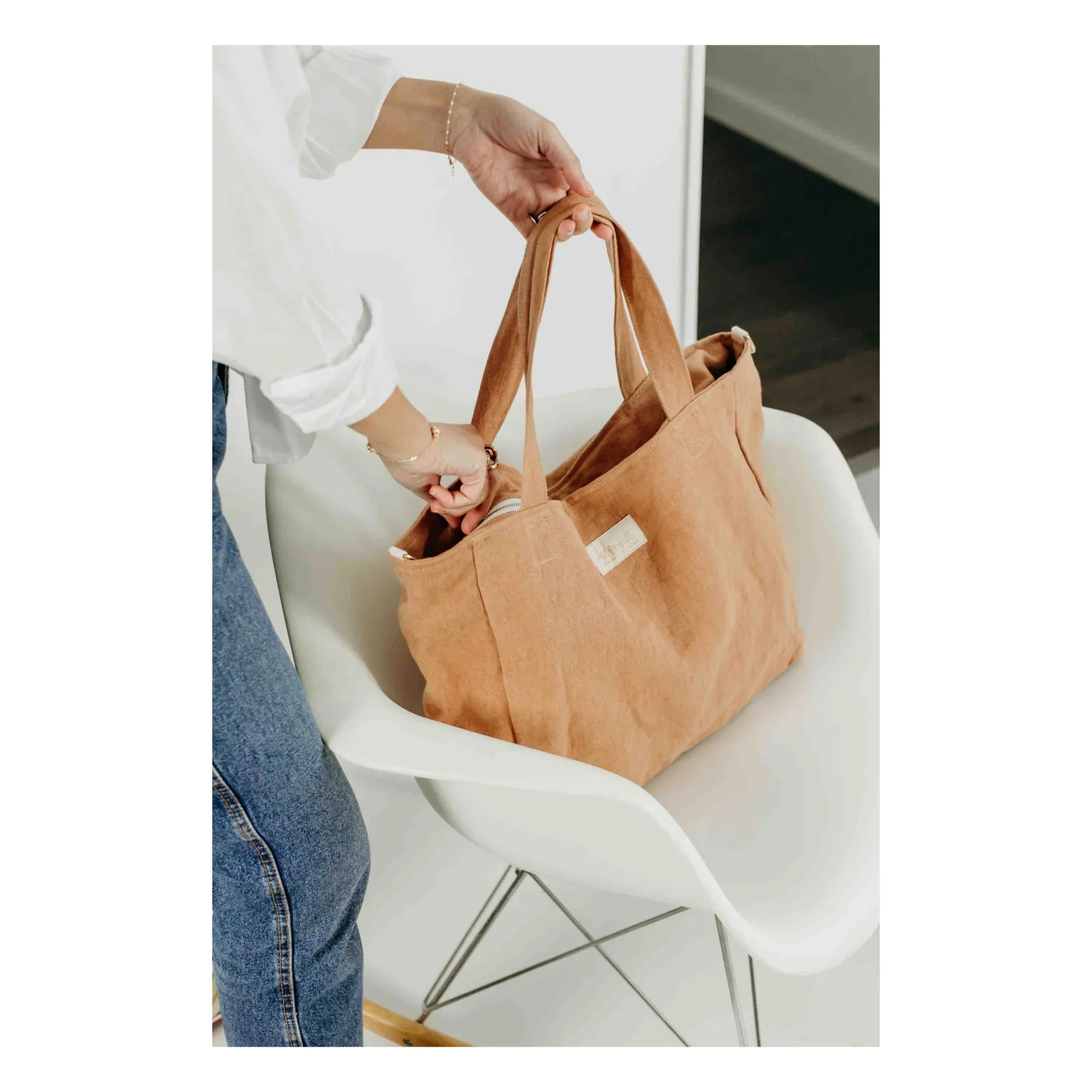 Adorna - Bolso de lino con cremallera | Terracota