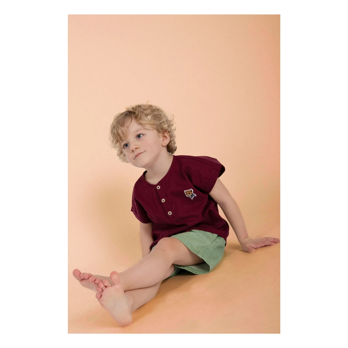 Loir - Chaqueta Corta de Lino | Burdeos