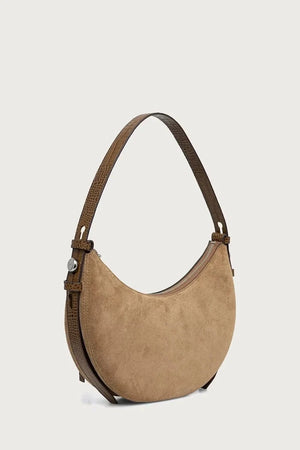 Bolso bandolera de ante para mujer Tory Burch Romy Half Moon