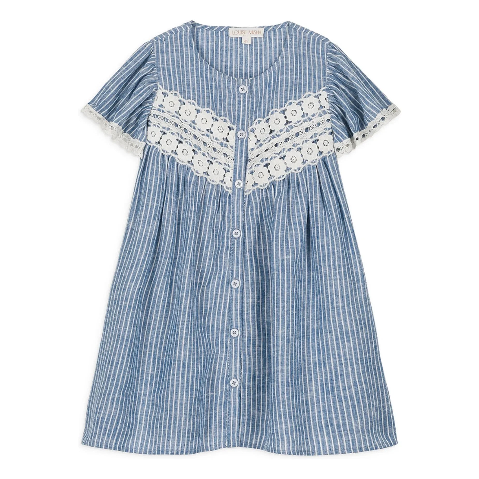Louise Misha - Vestido de lino Morlina | Azul
