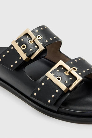 Sandalia Plana de Piel con Tachuelas Magda de AllSaints