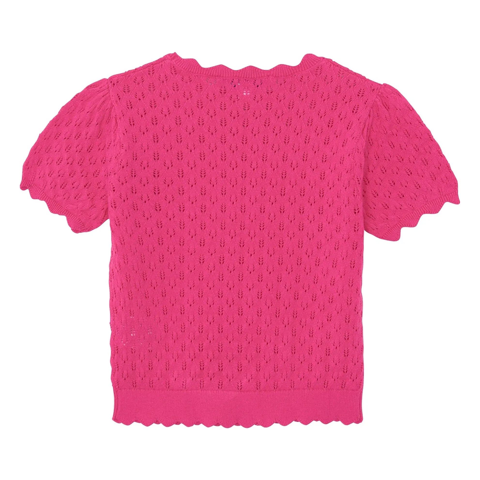 Tartine et Chocolat - Camiseta de punto festoneada | Rosa