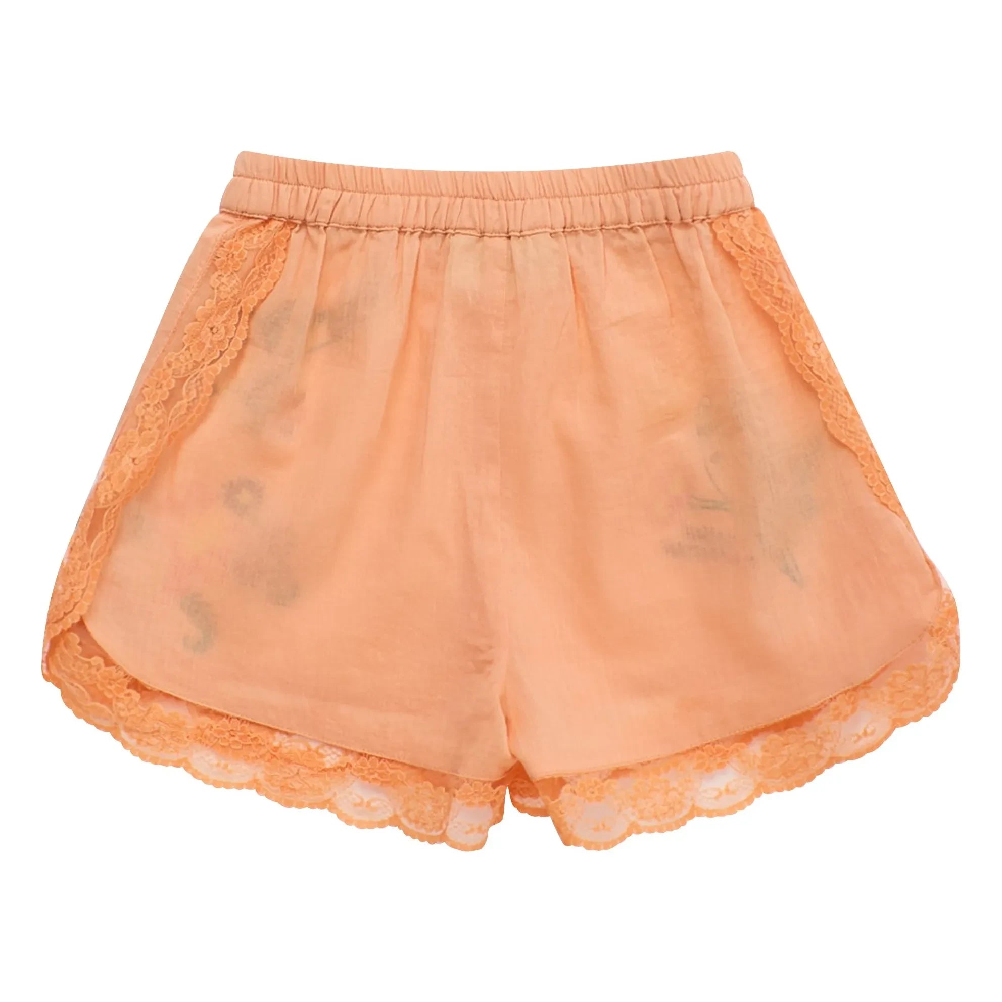 Maison Mangostan - Shorts bordados con pájaros | Naranja