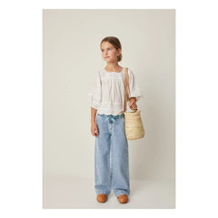Tocoto Vintage - Blusa bordada de manga 3/4 | Blanca