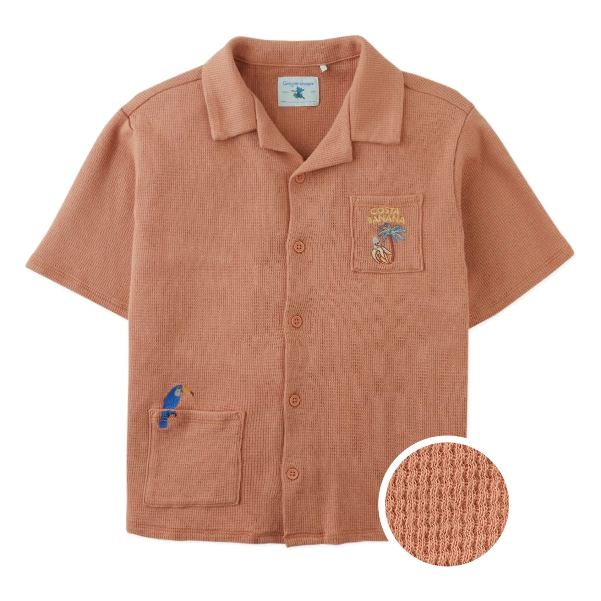 Gingersnaps - Tommy Toucan Gaufrée Camisa | Marrón