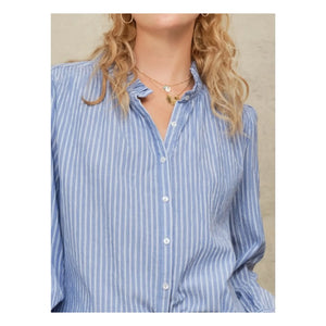 M.A.B.E. - Blusa a rayas de algodón Chrissie | Azul