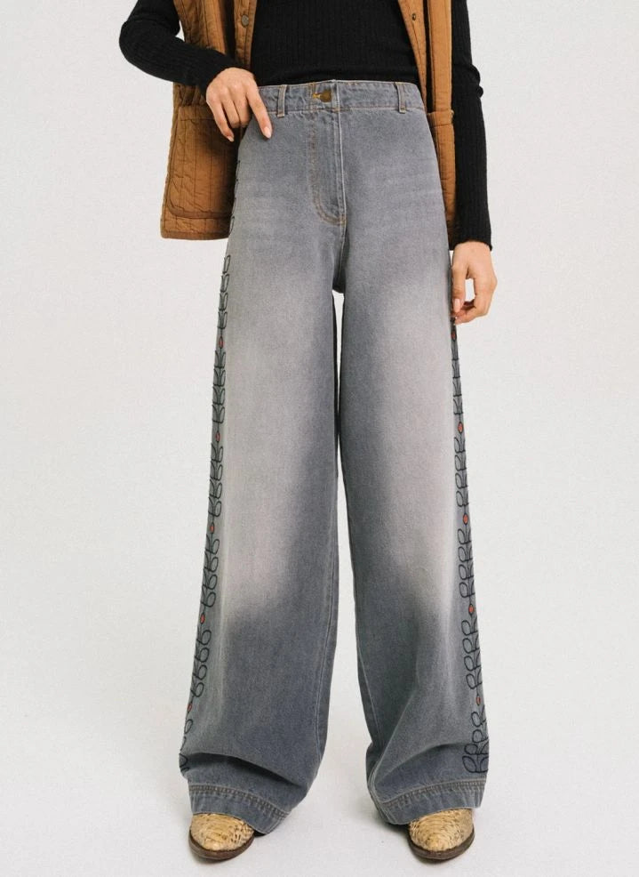 Tinsels - Jean Edel bordado de algodón | Denim Gris